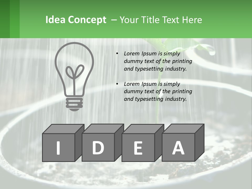 A Plant Sprouting From A Pot With Rain Coming From It PowerPoint Template