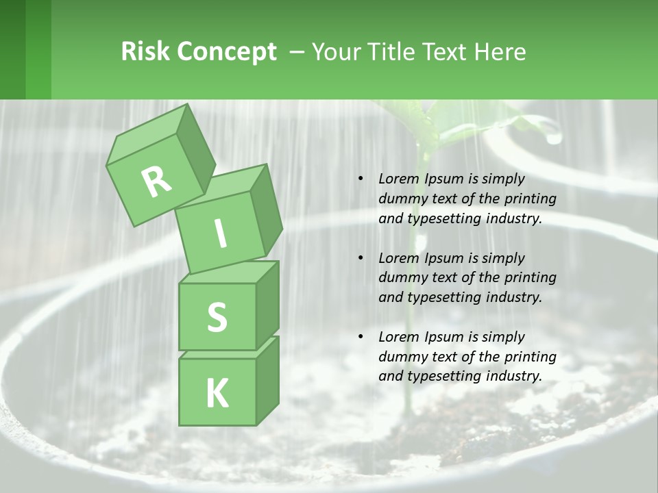 A Plant Sprouting From A Pot With Rain Coming From It PowerPoint Template