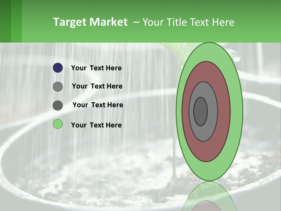 A Plant Sprouting From A Pot With Rain Coming From It PowerPoint Template