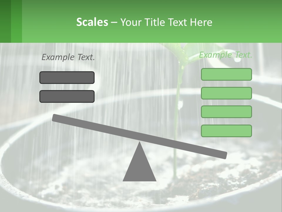 A Plant Sprouting From A Pot With Rain Coming From It PowerPoint Template