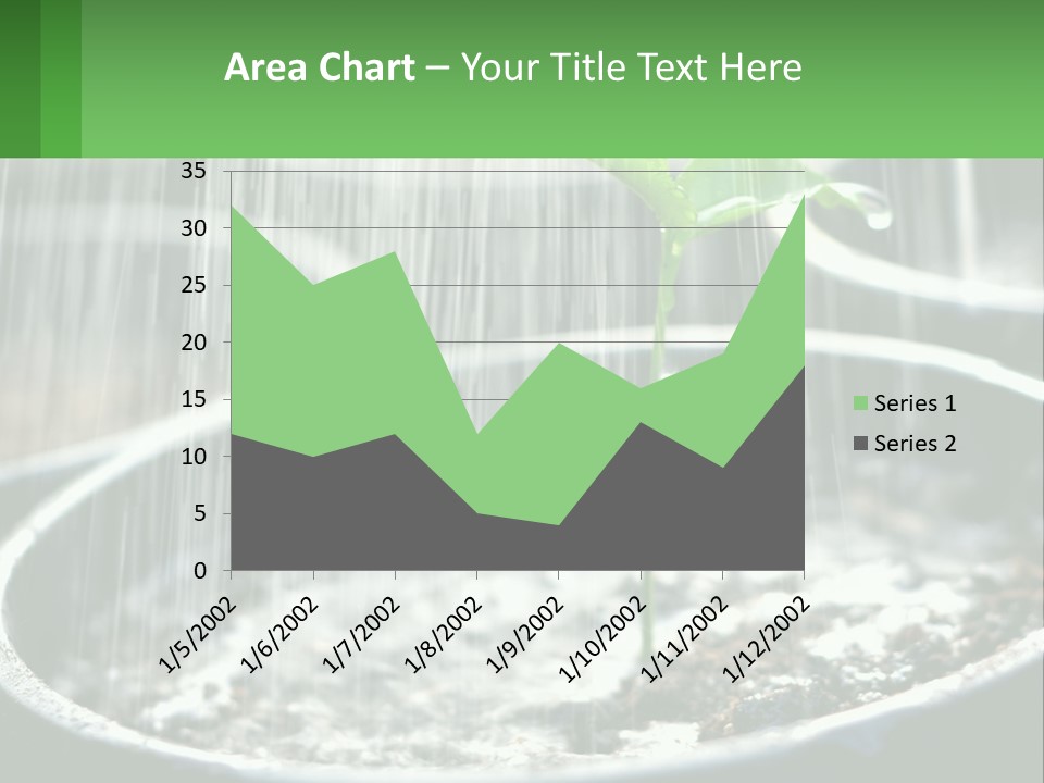 A Plant Sprouting From A Pot With Rain Coming From It PowerPoint Template