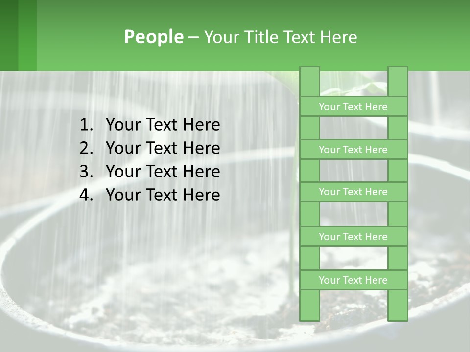 A Plant Sprouting From A Pot With Rain Coming From It PowerPoint Template