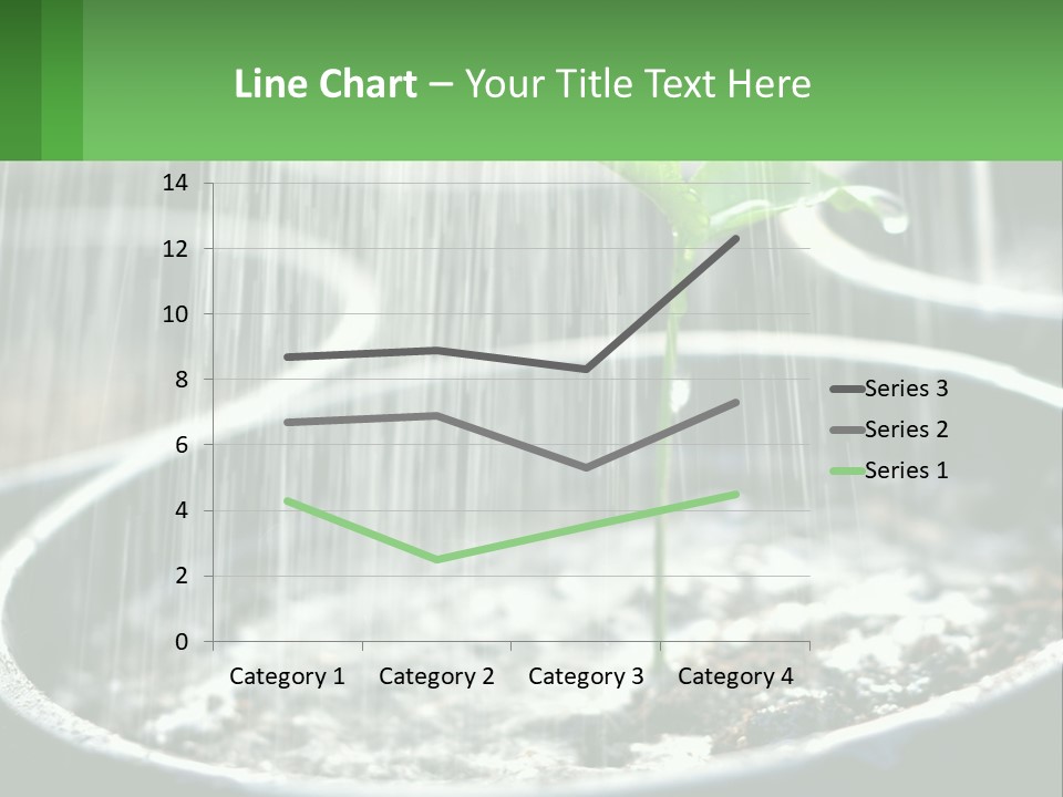 A Plant Sprouting From A Pot With Rain Coming From It PowerPoint Template