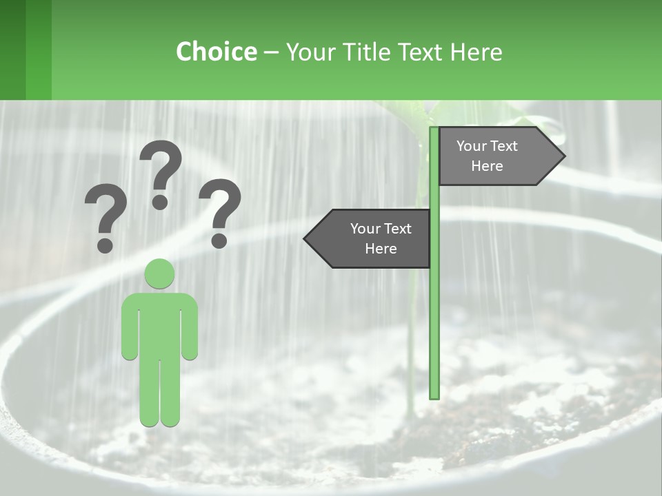 A Plant Sprouting From A Pot With Rain Coming From It PowerPoint Template