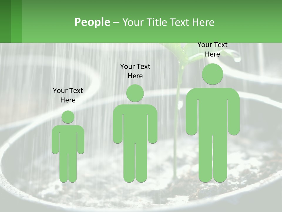 A Plant Sprouting From A Pot With Rain Coming From It PowerPoint Template