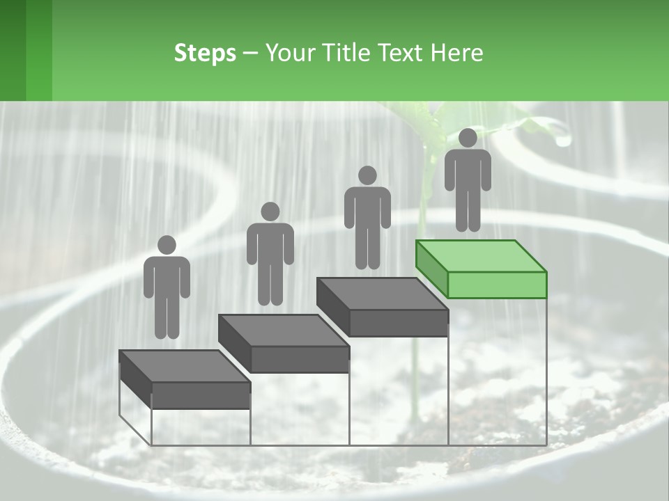 A Plant Sprouting From A Pot With Rain Coming From It PowerPoint Template