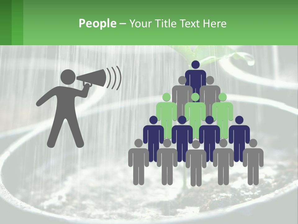 A Plant Sprouting From A Pot With Rain Coming From It PowerPoint Template