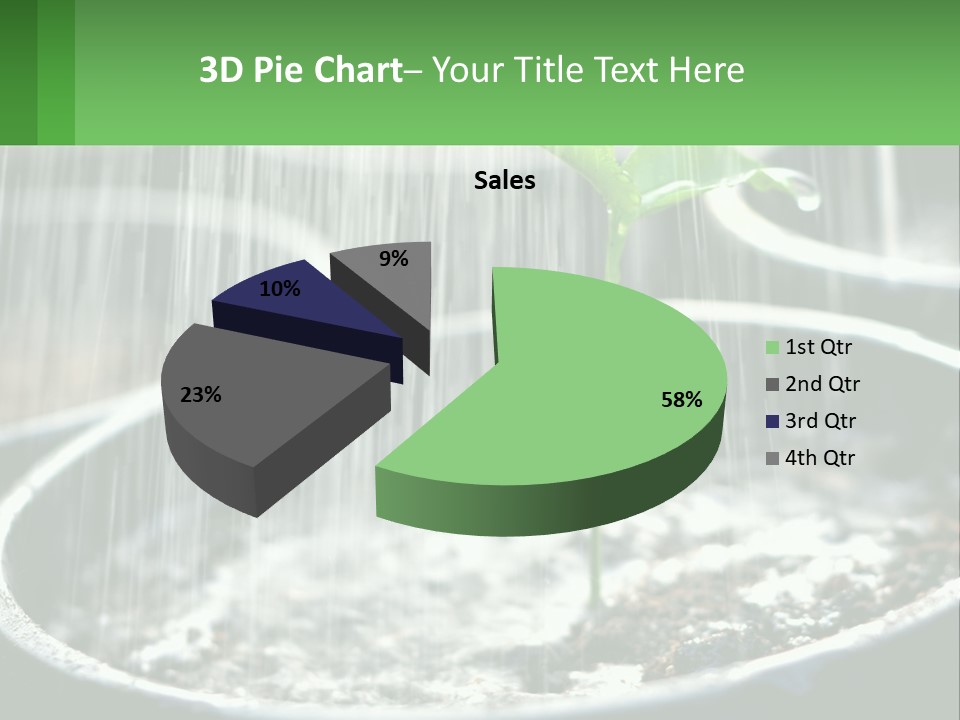 A Plant Sprouting From A Pot With Rain Coming From It PowerPoint Template