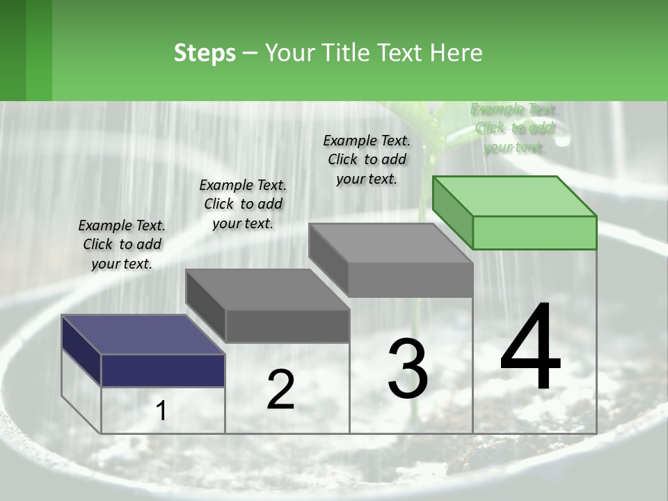 A Plant Sprouting From A Pot With Rain Coming From It PowerPoint Template