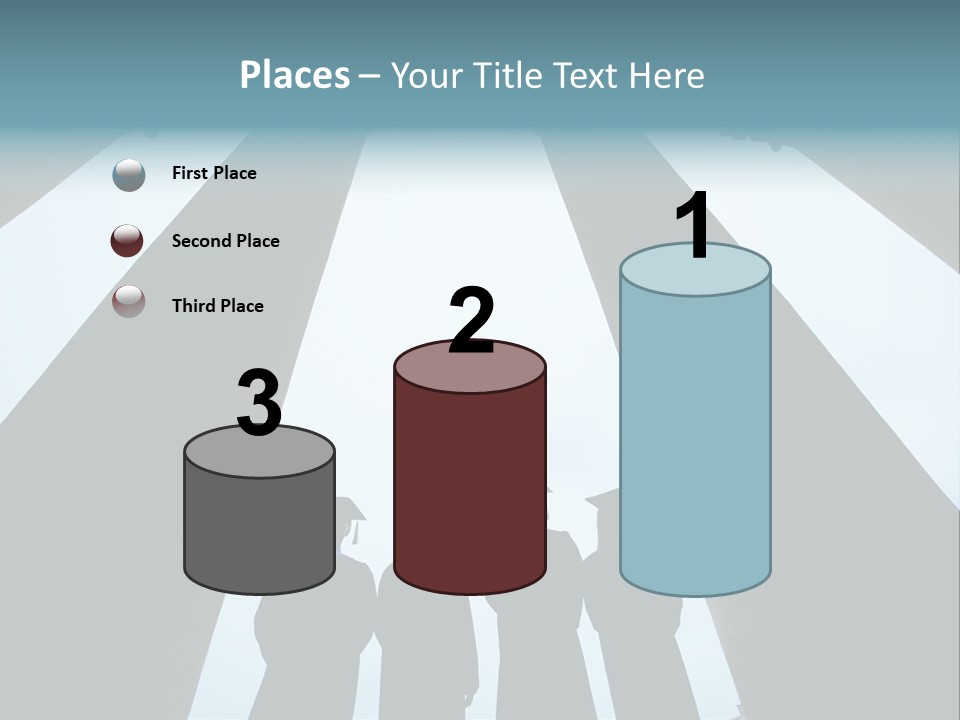 A Group Of People Standing In Front Of Pillars PowerPoint Template