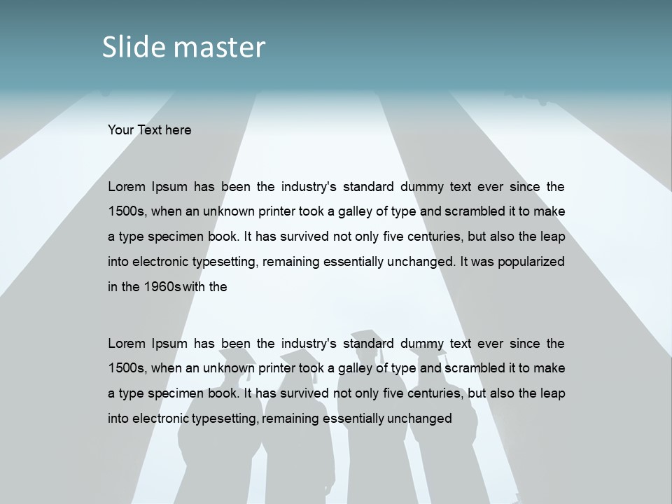 A Group Of People Standing In Front Of Pillars PowerPoint Template