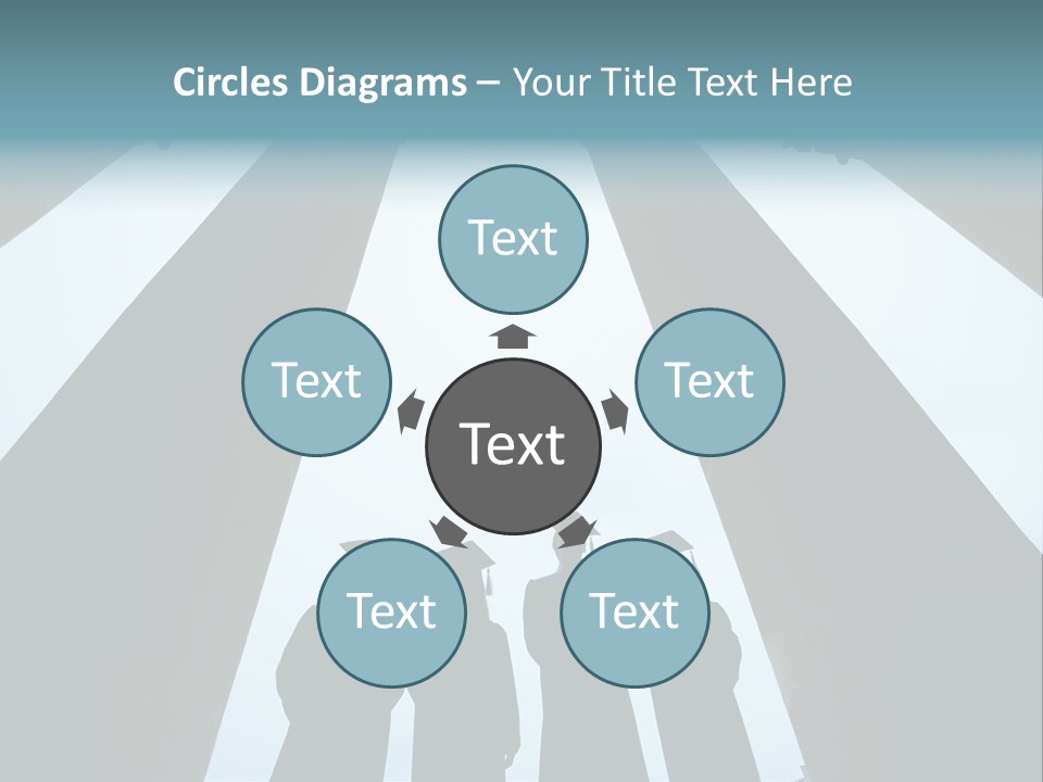 A Group Of People Standing In Front Of Pillars PowerPoint Template