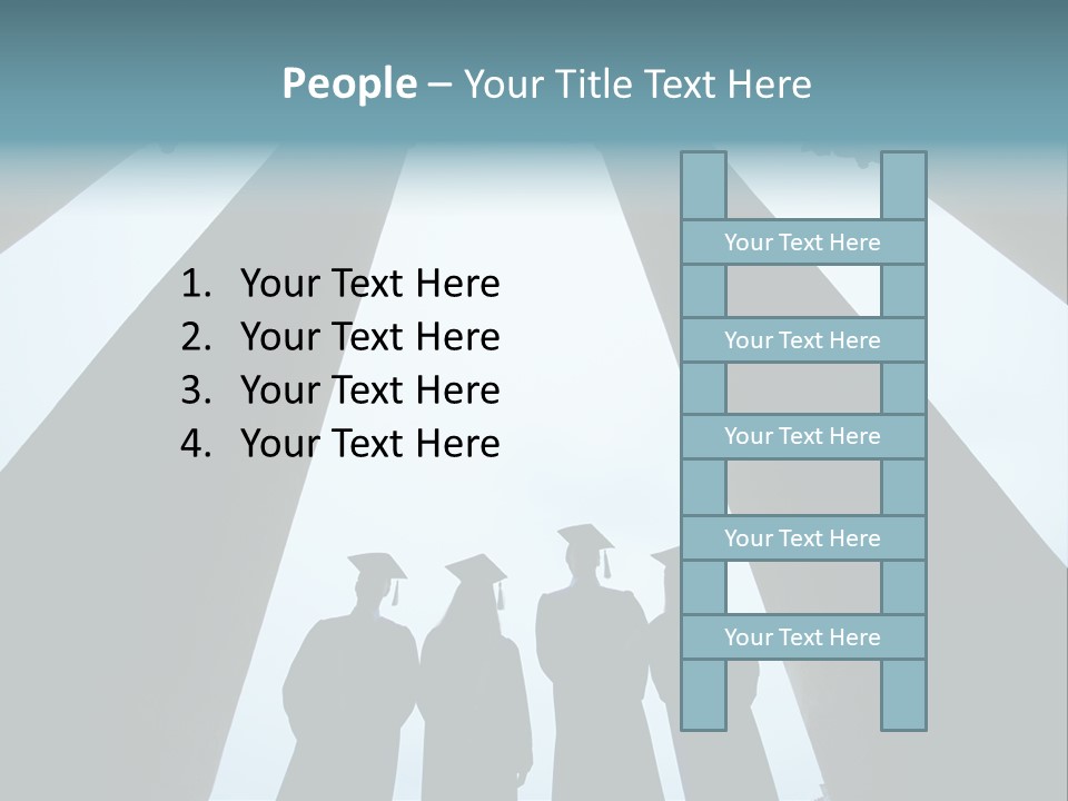 A Group Of People Standing In Front Of Pillars PowerPoint Template