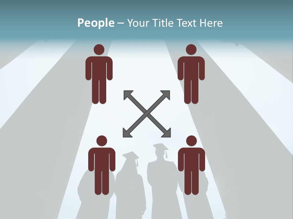 A Group Of People Standing In Front Of Pillars PowerPoint Template