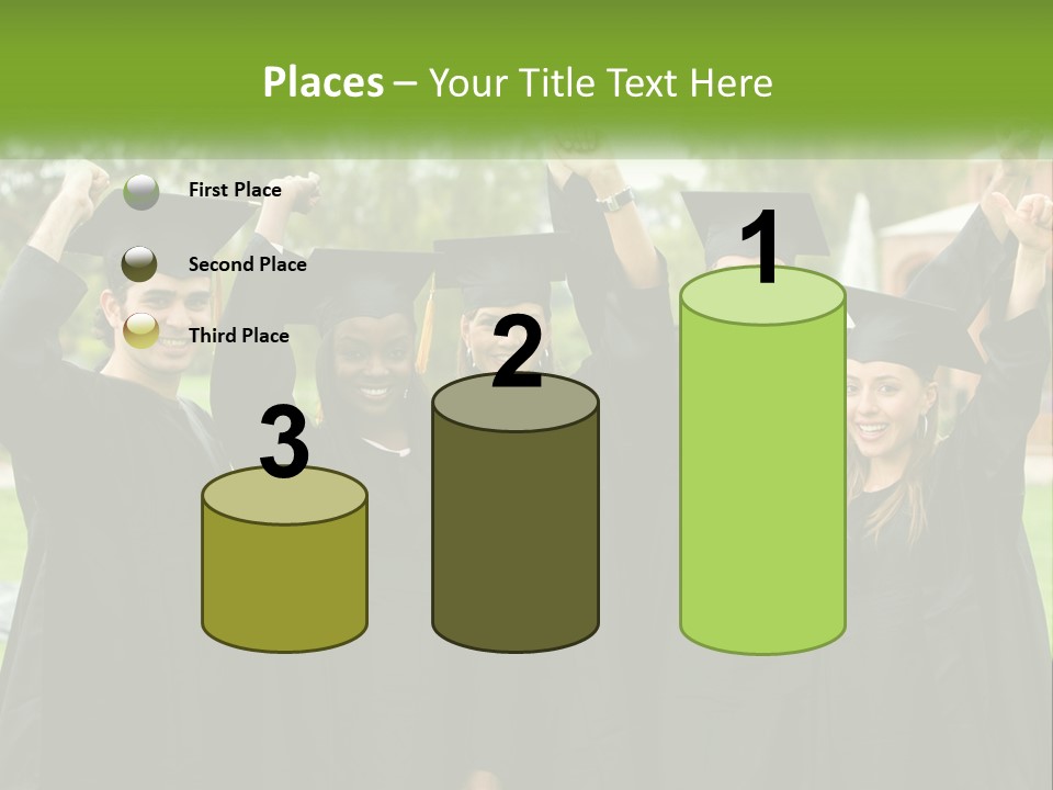 A Group Of People In Graduation Caps And Gowns PowerPoint Template