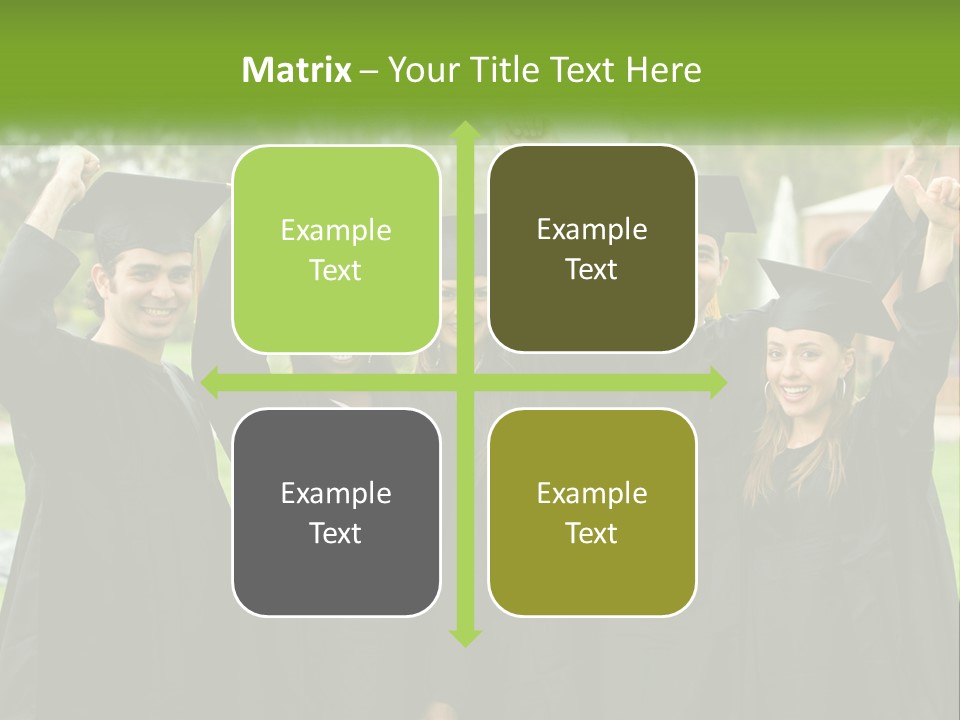 A Group Of People In Graduation Caps And Gowns PowerPoint Template