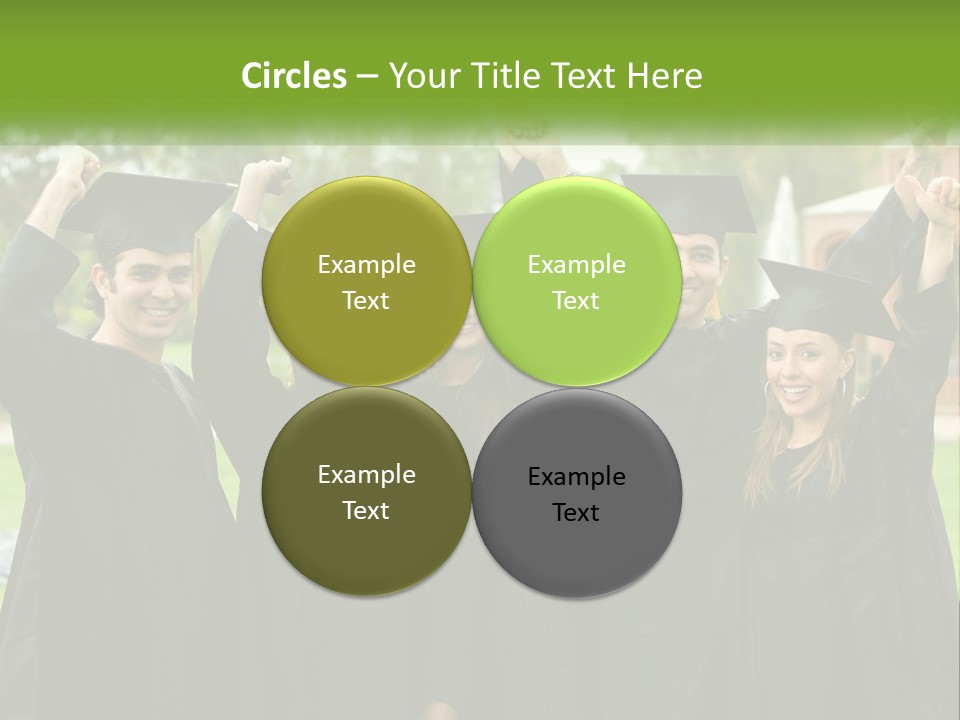 A Group Of People In Graduation Caps And Gowns PowerPoint Template