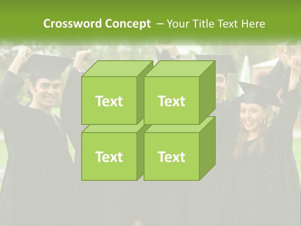 A Group Of People In Graduation Caps And Gowns PowerPoint Template