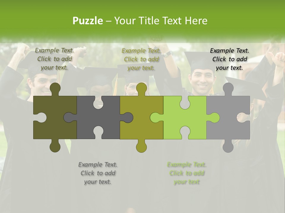 A Group Of People In Graduation Caps And Gowns PowerPoint Template