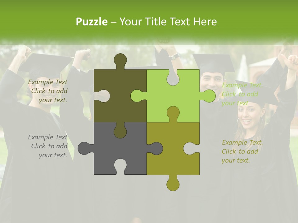 A Group Of People In Graduation Caps And Gowns PowerPoint Template