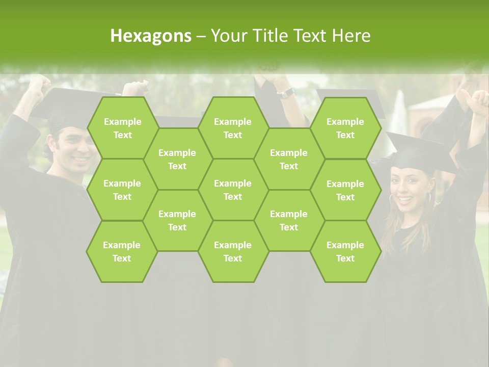 A Group Of People In Graduation Caps And Gowns PowerPoint Template