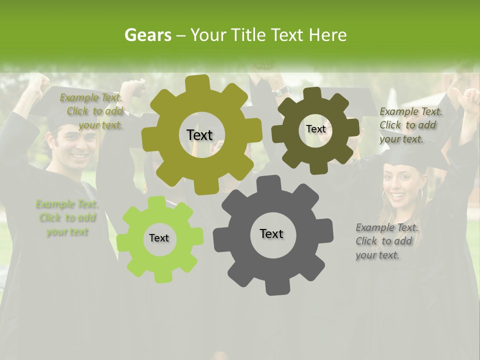 A Group Of People In Graduation Caps And Gowns PowerPoint Template