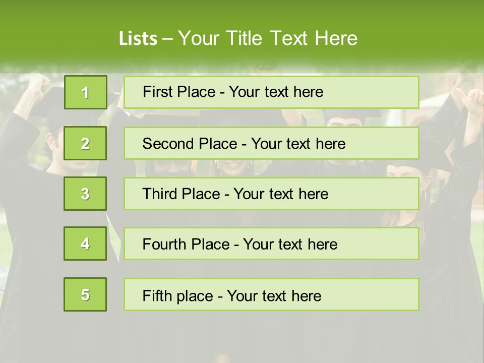 A Group Of People In Graduation Caps And Gowns PowerPoint Template