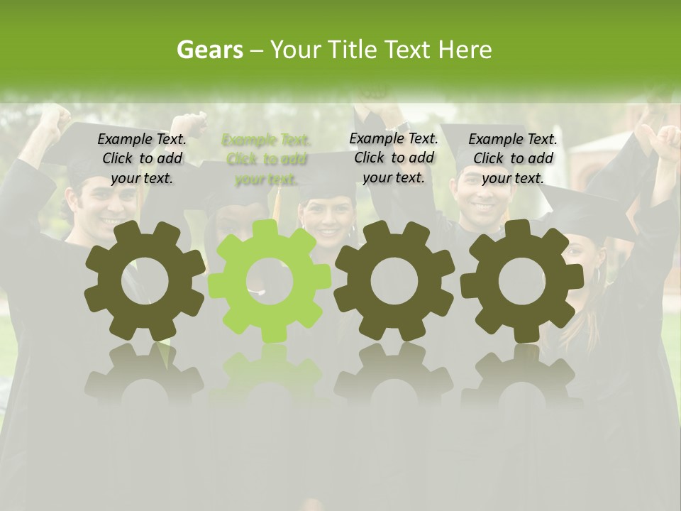 A Group Of People In Graduation Caps And Gowns PowerPoint Template