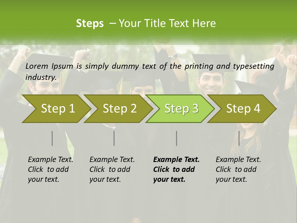 A Group Of People In Graduation Caps And Gowns PowerPoint Template