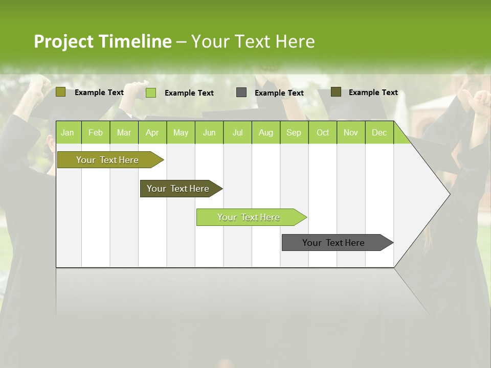 A Group Of People In Graduation Caps And Gowns PowerPoint Template