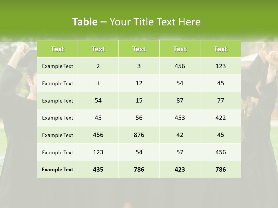 A Group Of People In Graduation Caps And Gowns PowerPoint Template