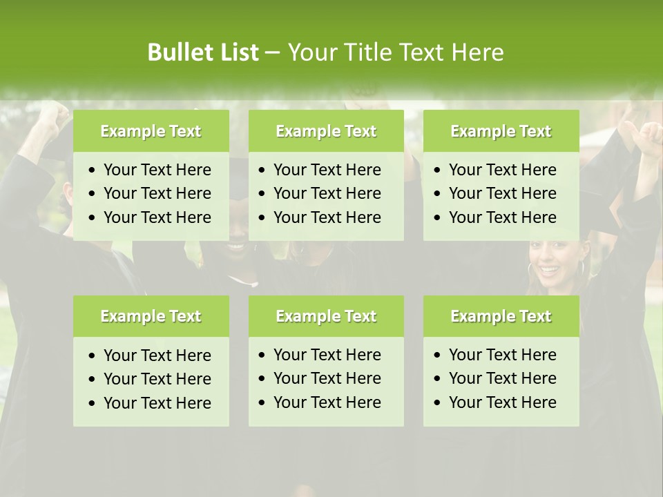 A Group Of People In Graduation Caps And Gowns PowerPoint Template