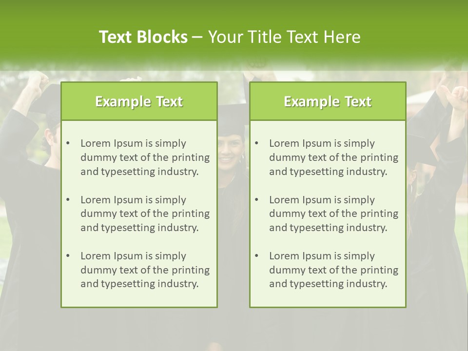 A Group Of People In Graduation Caps And Gowns PowerPoint Template