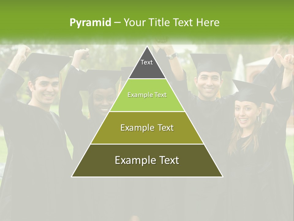 A Group Of People In Graduation Caps And Gowns PowerPoint Template