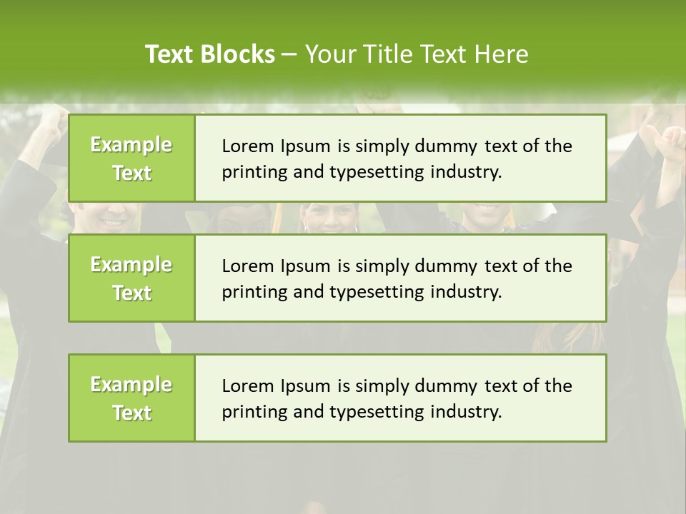 A Group Of People In Graduation Caps And Gowns PowerPoint Template