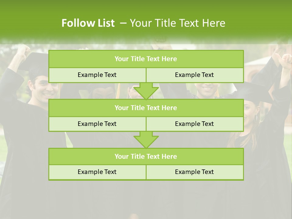 A Group Of People In Graduation Caps And Gowns PowerPoint Template