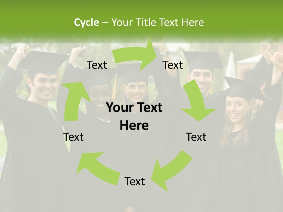 A Group Of People In Graduation Caps And Gowns PowerPoint Template