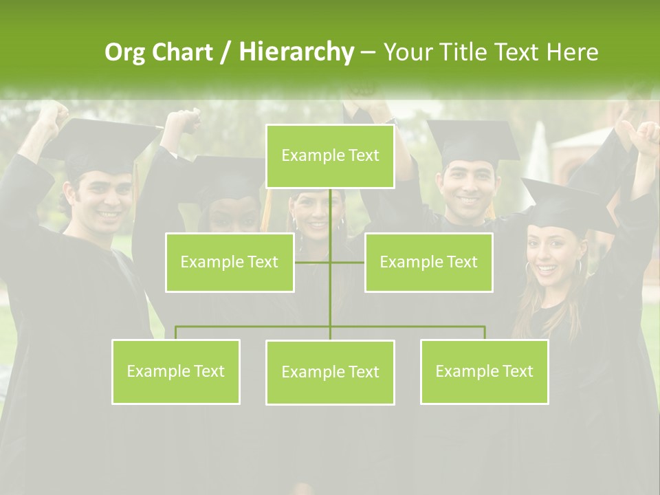 A Group Of People In Graduation Caps And Gowns PowerPoint Template