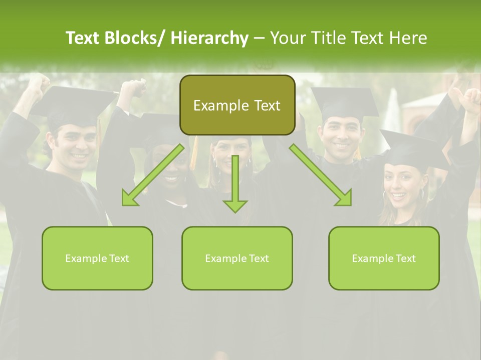 A Group Of People In Graduation Caps And Gowns PowerPoint Template