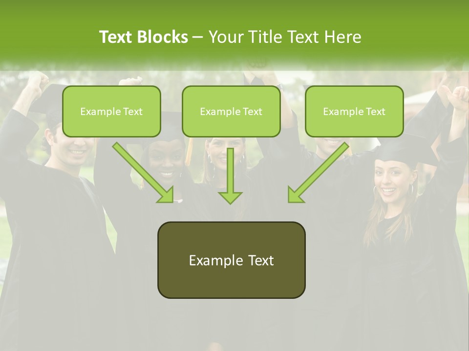 A Group Of People In Graduation Caps And Gowns PowerPoint Template