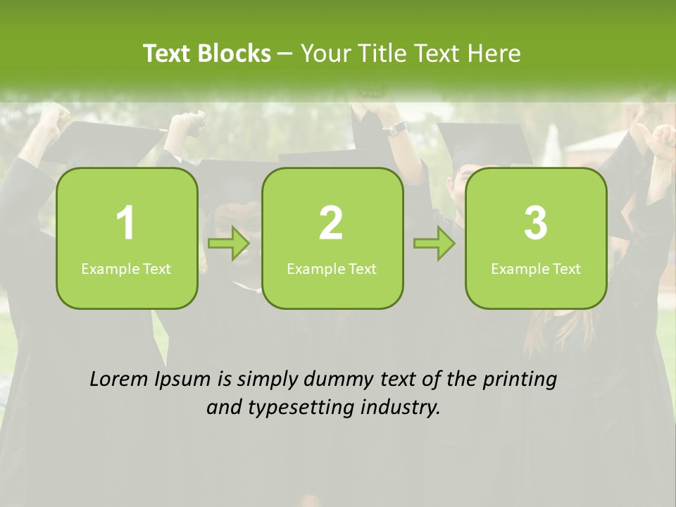 A Group Of People In Graduation Caps And Gowns PowerPoint Template