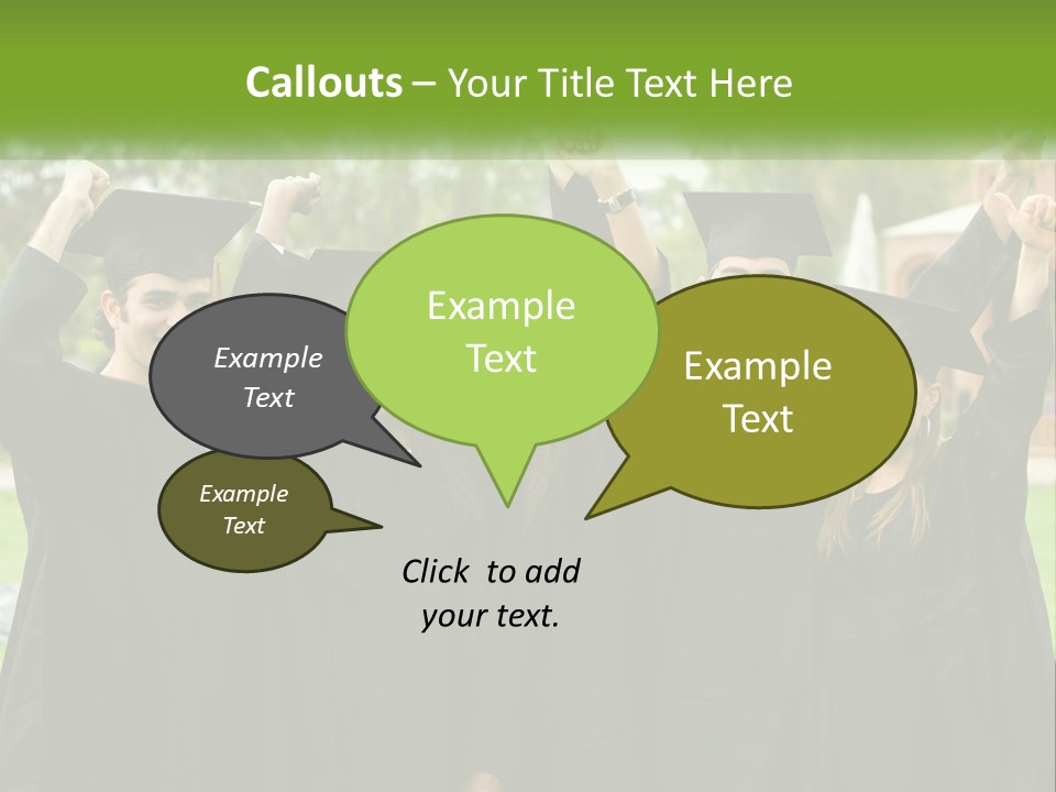 A Group Of People In Graduation Caps And Gowns PowerPoint Template