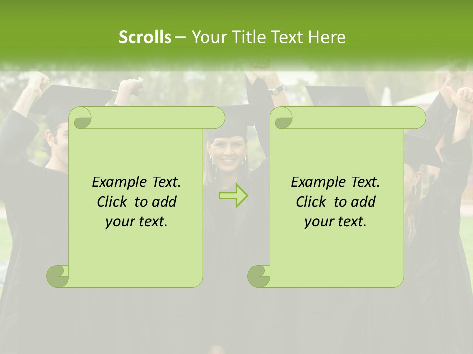 A Group Of People In Graduation Caps And Gowns PowerPoint Template