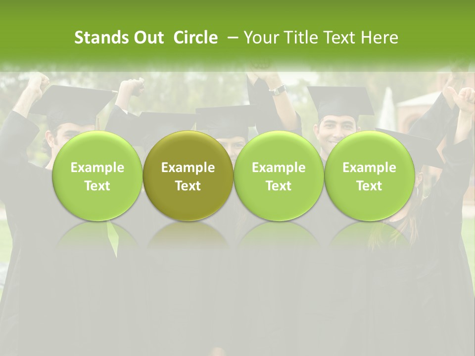 A Group Of People In Graduation Caps And Gowns PowerPoint Template