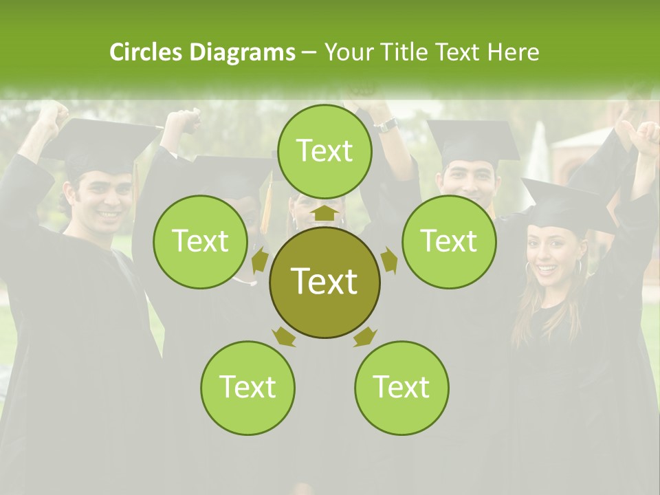 A Group Of People In Graduation Caps And Gowns PowerPoint Template