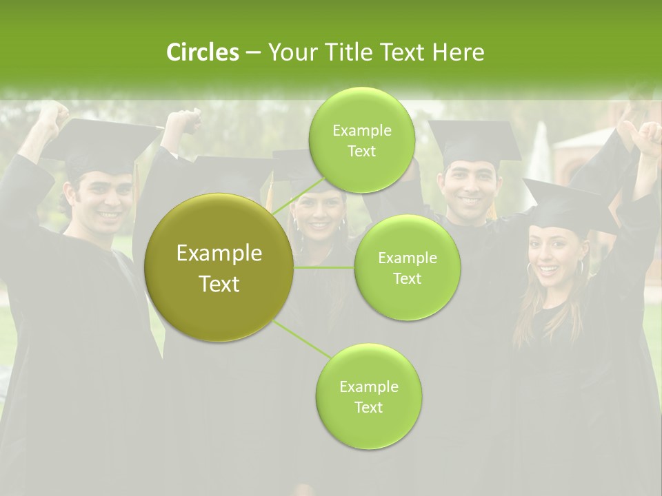 A Group Of People In Graduation Caps And Gowns PowerPoint Template