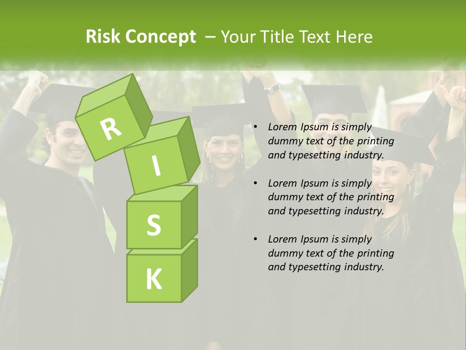 A Group Of People In Graduation Caps And Gowns PowerPoint Template