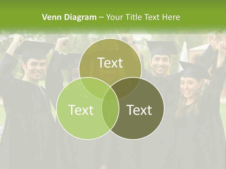 A Group Of People In Graduation Caps And Gowns PowerPoint Template