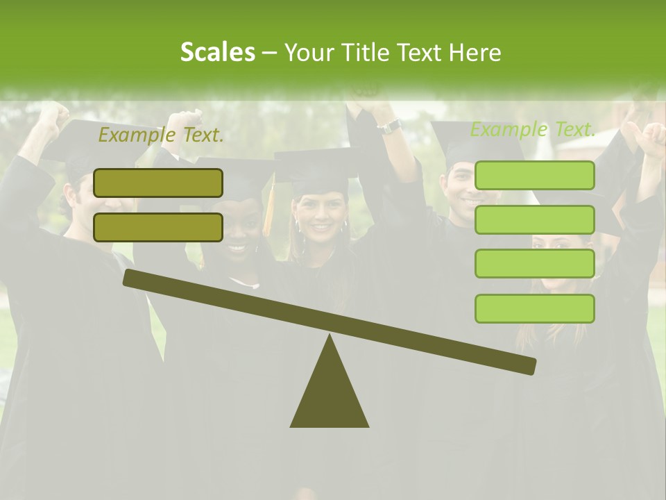 A Group Of People In Graduation Caps And Gowns PowerPoint Template
