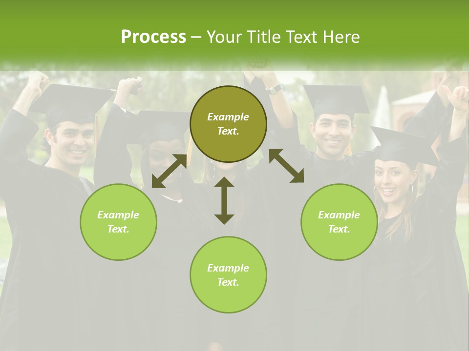 A Group Of People In Graduation Caps And Gowns PowerPoint Template